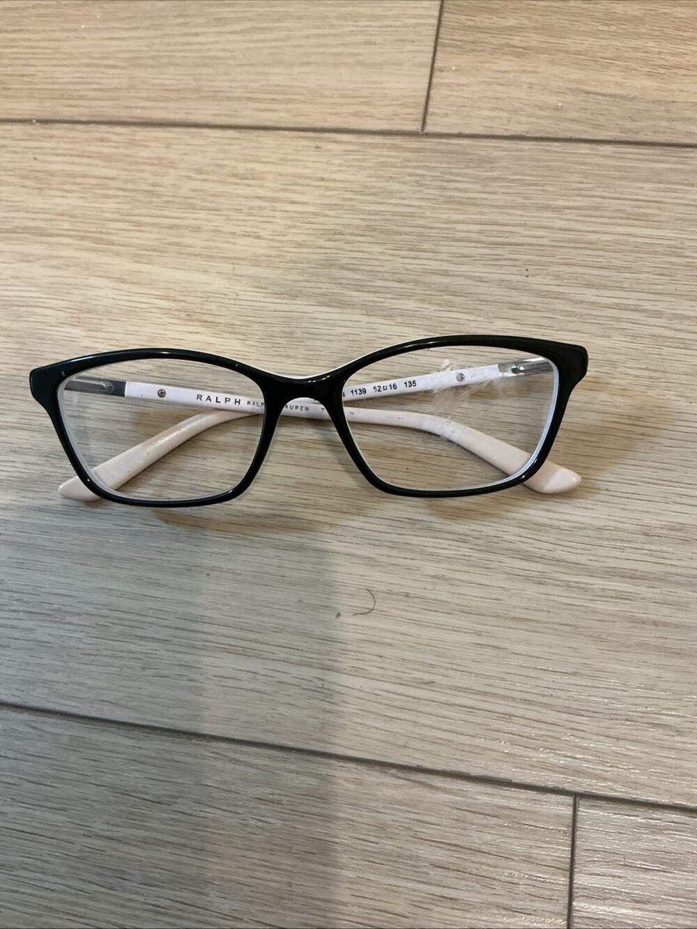 Ralph Lauren Women's Eyeglasses RA7044 1139 Black White 52-16-135 Frames Only